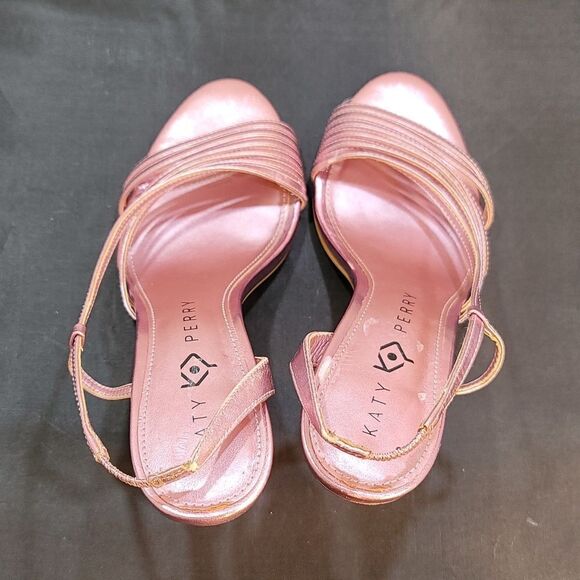 KATY PERRY BRYSON METALLIC OPEN-TOE HEEL STRAPPY SANDAL - Picture 6 of 15